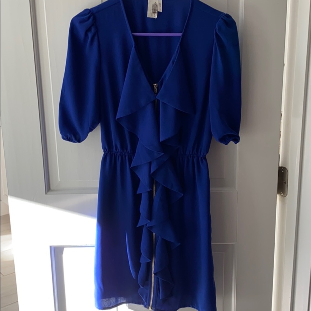 Beautiful Blue Front Zipper Dress